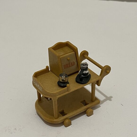 Calico Critters Sylvanian Families Serving Cart with Coffee Pots & Bread Box - Picture 9 of 10